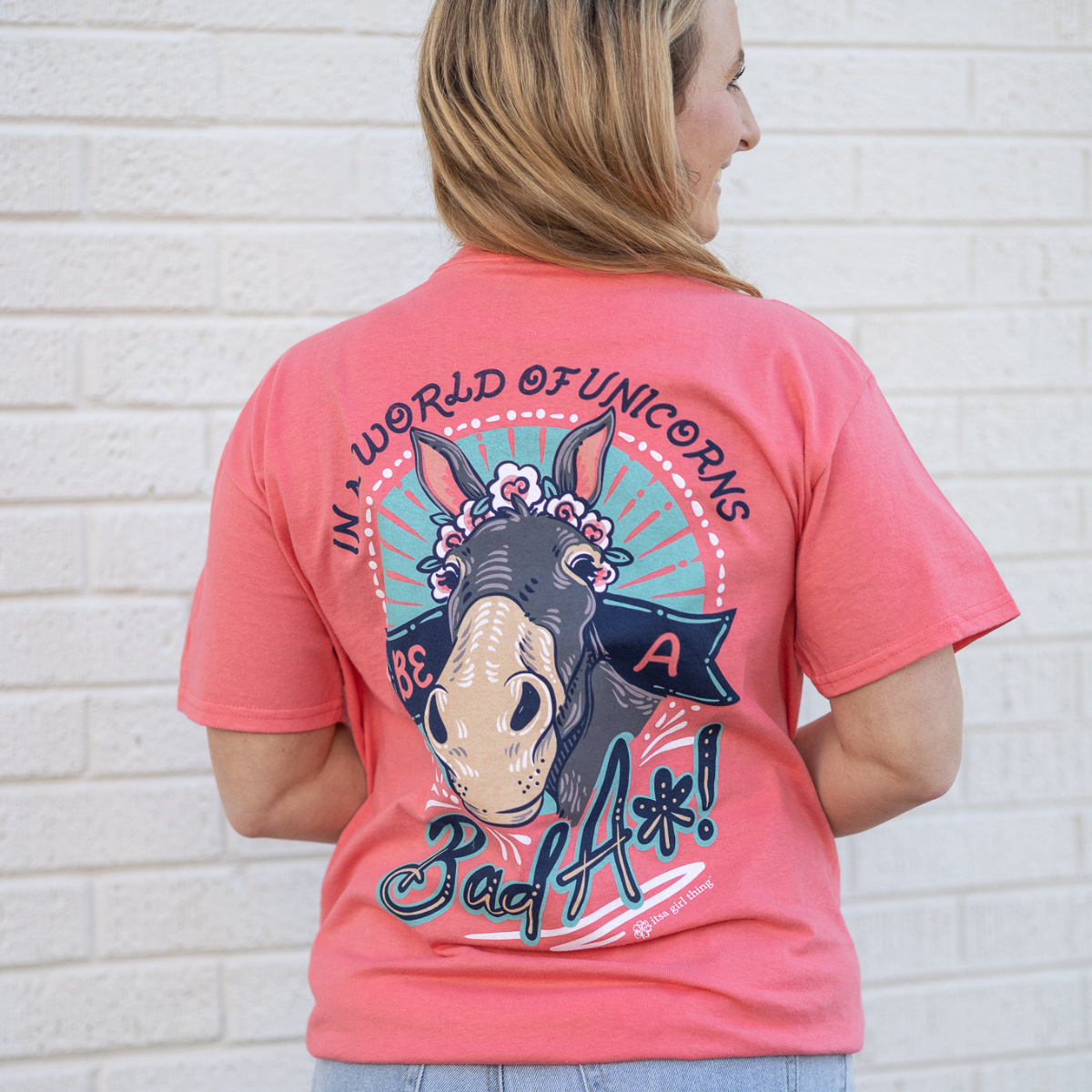 Unicorn Bad A**- Donkey Flower Crown T-Shirt