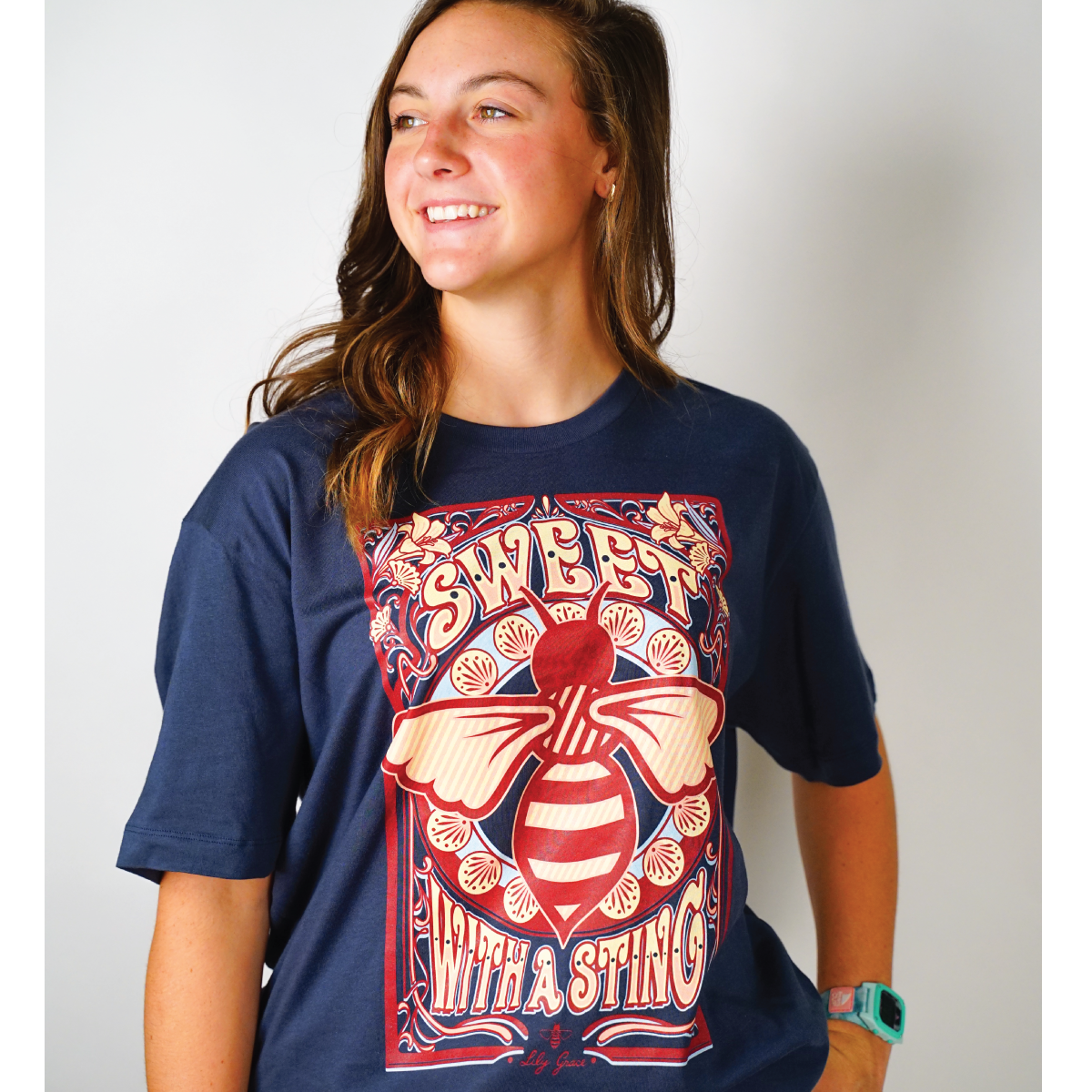 Sweet with a Sting - Navy - FRONT PRINT